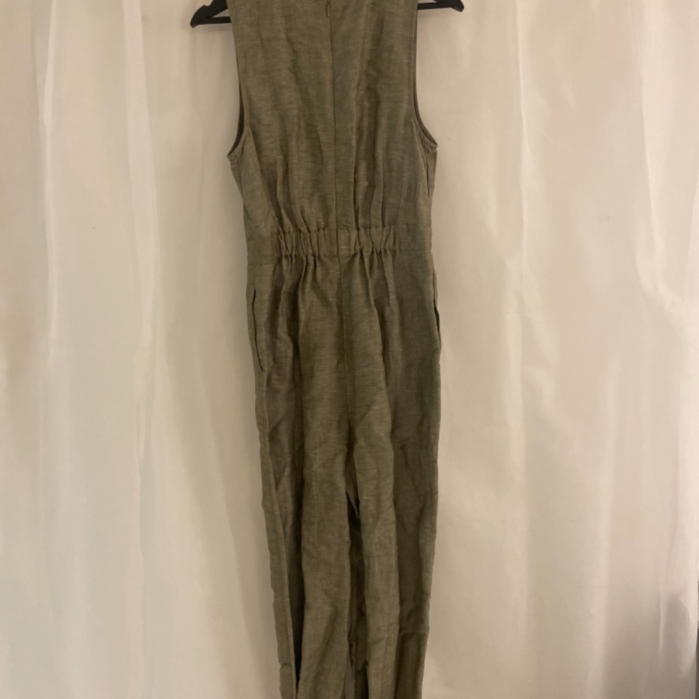 Madewell Linen Jumpsuit in Green - Picture 3 of 6